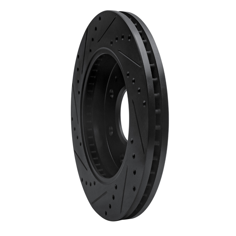 Ford F-150 Brake Rotor (1) - Front Right - R1 Concepts - Drilled & Slotted - Black - 2009